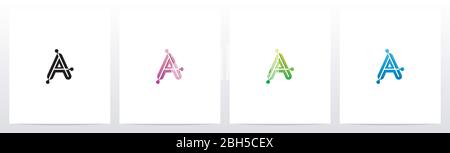 Connecting Dots On Letter Logo Design A Stock Vector