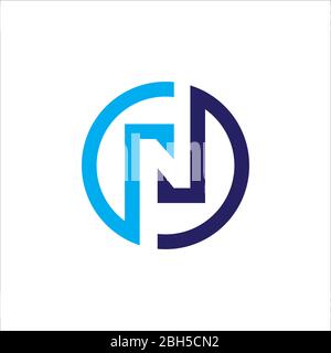 Initial letter cn or nc logo vector design template Stock Vector