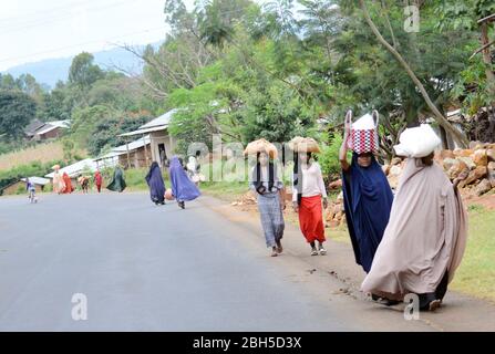 Ethiopian Muslim woman in the Southern Oromia region. Stock Photo