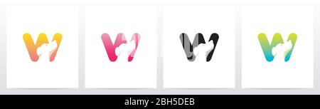 Dog On Letter Logo Design W Stock Vector