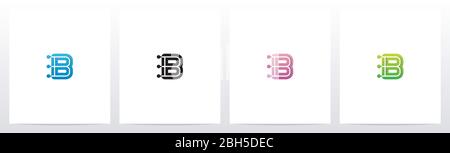 Connecting Dots On Letter Logo Design B Stock Vector