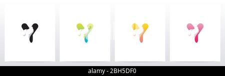 Dog On Letter Logo Design Y Stock Vector