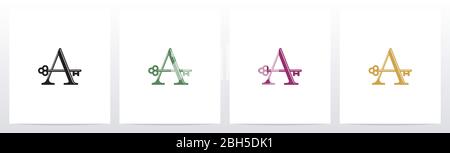 Door Key On Letter Logo Design A Stock Vector