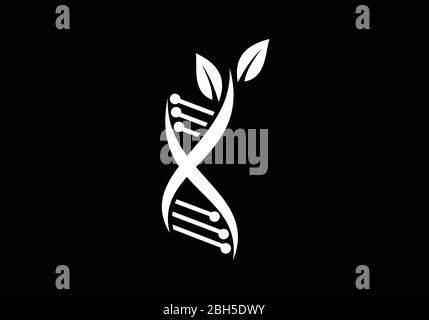 DNA vector logo design template. Genetics Vector Design Stock Vector