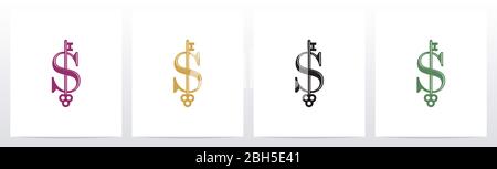 Door Key On Letter Logo Design S Stock Vector