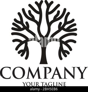 Line Art bonsai / bonsai tree Logo design inspiration Stock Vector