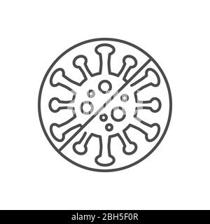 Anti Coronavirus related vector thin line icon. Stock Vector