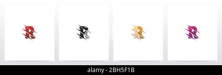 Claw Marks On Letter Logo Design R Stock Vector