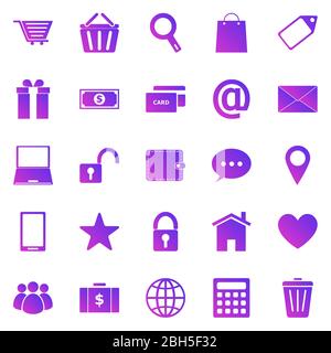 Ecommerce gradient icons on white background, stock vector Stock Vector
