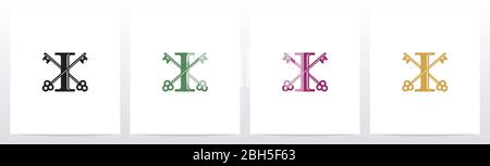 Door Key On Letter Logo Design I Stock Vector
