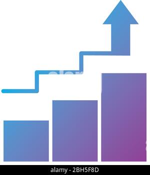 statistics bars silhouette style icon Stock Vector