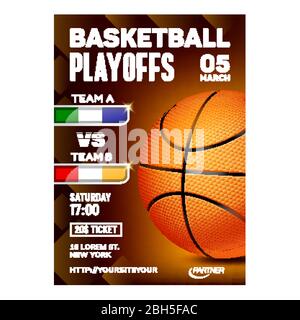 Basketball Poster Vector. Sport Event Announcement. Banner Advertising  Leaflet. Ball. Professional League. Event Flyer Illustration Stock Vector  Image & Art - Alamy, poster basket