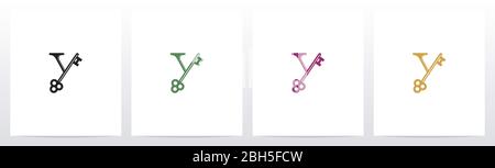 Door Key On Letter Logo Design Y Stock Vector