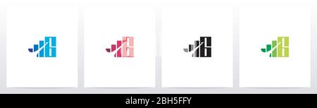 Bar Chart On Letter Logo Design G Stock Vector