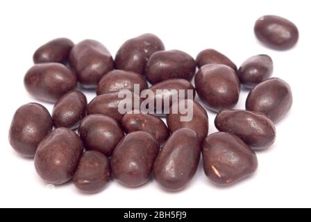 Peanuts in chocolate isolated on white background Stock Photo