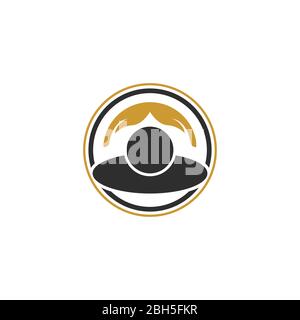 Logo, icon and symbol body massaging, simple, minimal and flat logo design, two palms and human silhouette vector illustration, isolated on white back Stock Vector