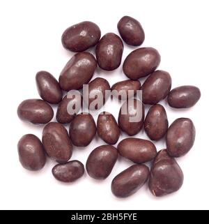 Peanuts in chocolate isolated on white background Stock Photo