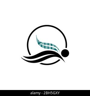 Logo, icon and symbol body massaging, simple, minimal and flat logo design, the flower of the black illustration is human, green is the hand. Stock Vector