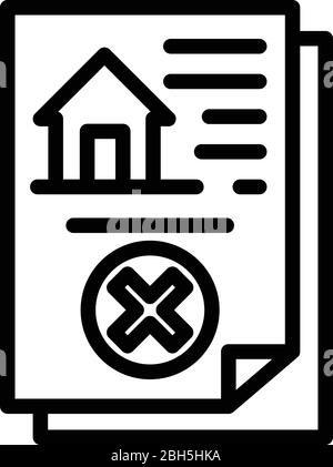 Demolition house document icon, outline style Stock Vector
