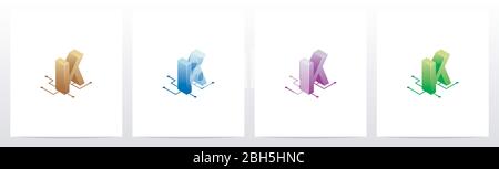 Digital Circuit Nodes Letter Logo Design K Stock Vector