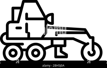 Grader machine truck icon, outline style Stock Vector