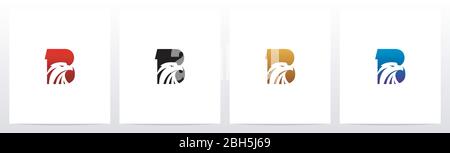Eagle Head On Letter Logo Design B Stock Vector