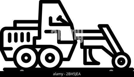 Grader machine icon, outline style Stock Vector