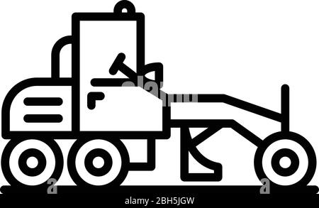 Grader machine equipment icon, outline style Stock Vector