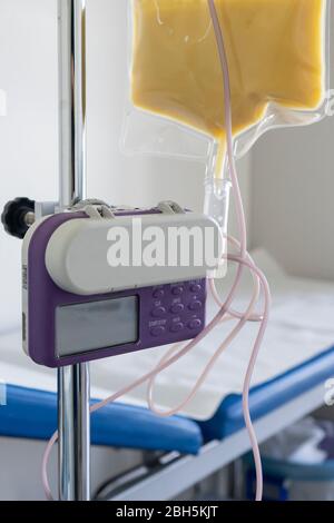 Feeding Pump medical device purple color to supplement nutrition liquid ...