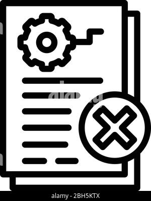 Restricted demolition document icon, outline style Stock Vector