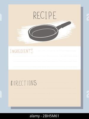 Lets Cook - recipe card. Kitchen note vector template. Stock Vector