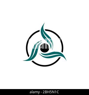 Logo, icon and symbol body massaging, three palms that form a flower vector illustrations. Lotus logo concept template, Simple, minimal and flat logo. Stock Vector