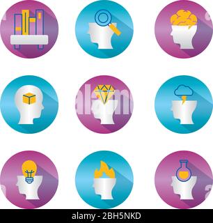 Mental health block style icon set vector design Stock Vector Image ...