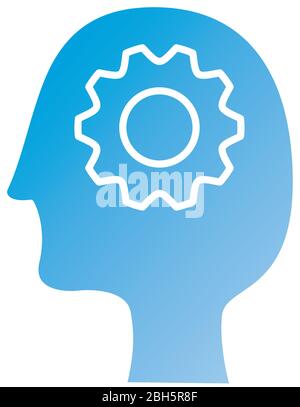 profile with gear silhouette style icon Stock Vector