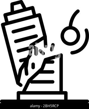 Demolition work icon, outline style Stock Vector