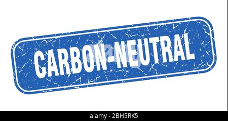 carbon-neutral stamp. carbon-neutral square grungy blue sign Stock Vector
