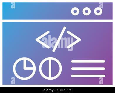 webpage template with statistics silhouette style icon Stock Vector