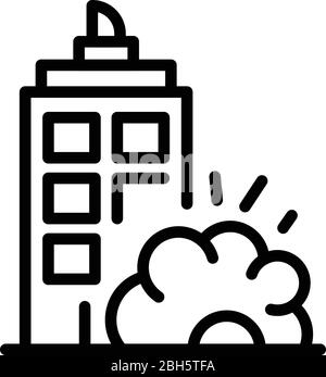 City demolition icon, outline style Stock Vector
