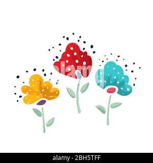 Vector floral stickers set over white background Stock Vector