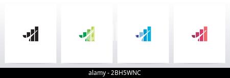 Bar Chart On Letter Logo Design I Stock Vector