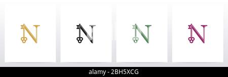 Door Key On Letter Logo Design N Stock Vector
