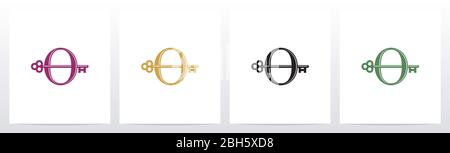 Door Key On Letter Logo Design O Stock Vector