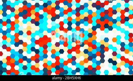 Illustration of abstract colorful hexagon geometric surface, minimal hexagon grid pattern Stock Photo