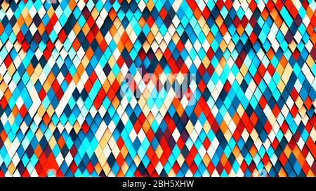 Illustration of abstract colorful rhomb geometric surface, minimal diamond grid pattern Stock Photo