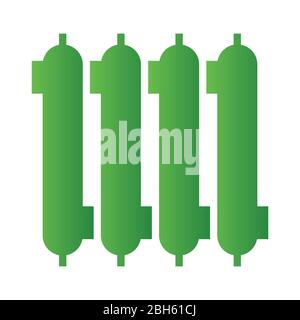 Green radiator heater icon isolated on white background. Environment concept. Vector illustration for any design. Stock Vector