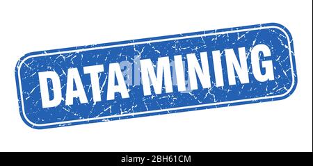 data mining stamp. data mining square grungy blue sign Stock Vector