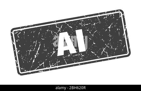 ai stamp. ai vintage black label. Sign Stock Vector