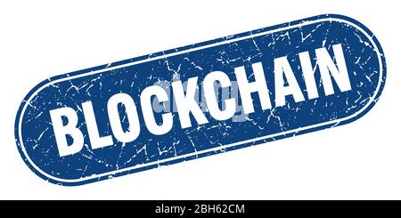 blockchain sign. blockchain grunge blue stamp. Label Stock Vector