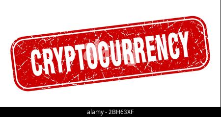 cryptocurrency stamp. cryptocurrency square grungy red sign Stock Vector