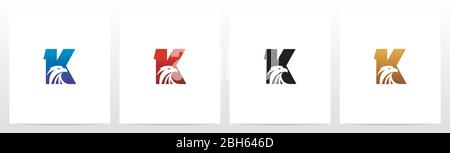 Eagle Head On Letter Logo Design K Stock Vector